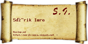 Sárik Imre névjegykártya