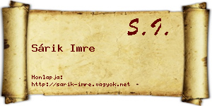 Sárik Imre névjegykártya