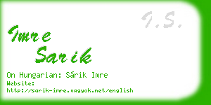 imre sarik business card